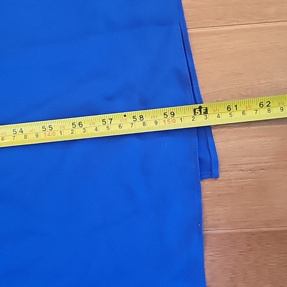 NWT Halston Heritage Asymmetrical Overlay Gown Dress in Lapis Blue 2 - Picture 10 of 11